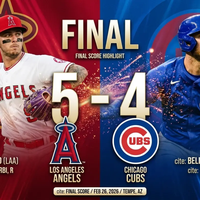 Los Angeles Angels vencen a Chicago Cubs 5-4 en Tempe
