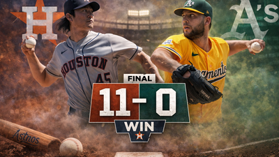 Astros vencen 11-0 a Athletics con dominio total en Sacramento