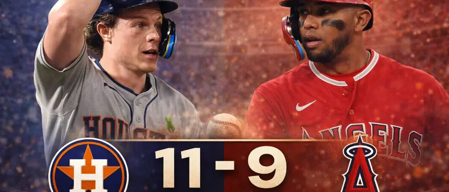 Astros remontan y vencen 11-9 a Angels en una noche caótica en Houston