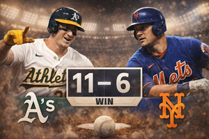 Athletics triumph over Mets 11-6