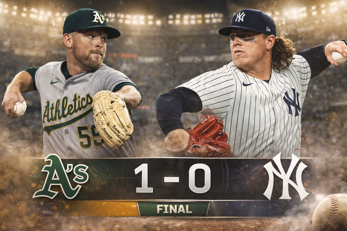 Athletics win 1-0 against Yankees