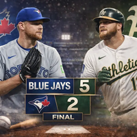 Blue Jays vencen 5-2 a Athletics y completan la barrida en Toronto