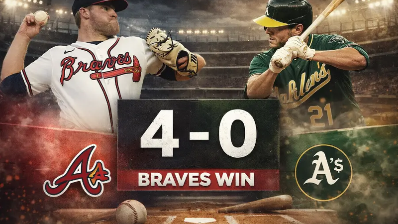 Atlanta Braves blanquean 4-0 a Oakland Athletics con dominio total de Bryce Elder