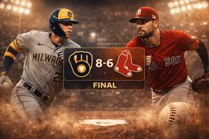 Brewers win 8-6 against Red Sox