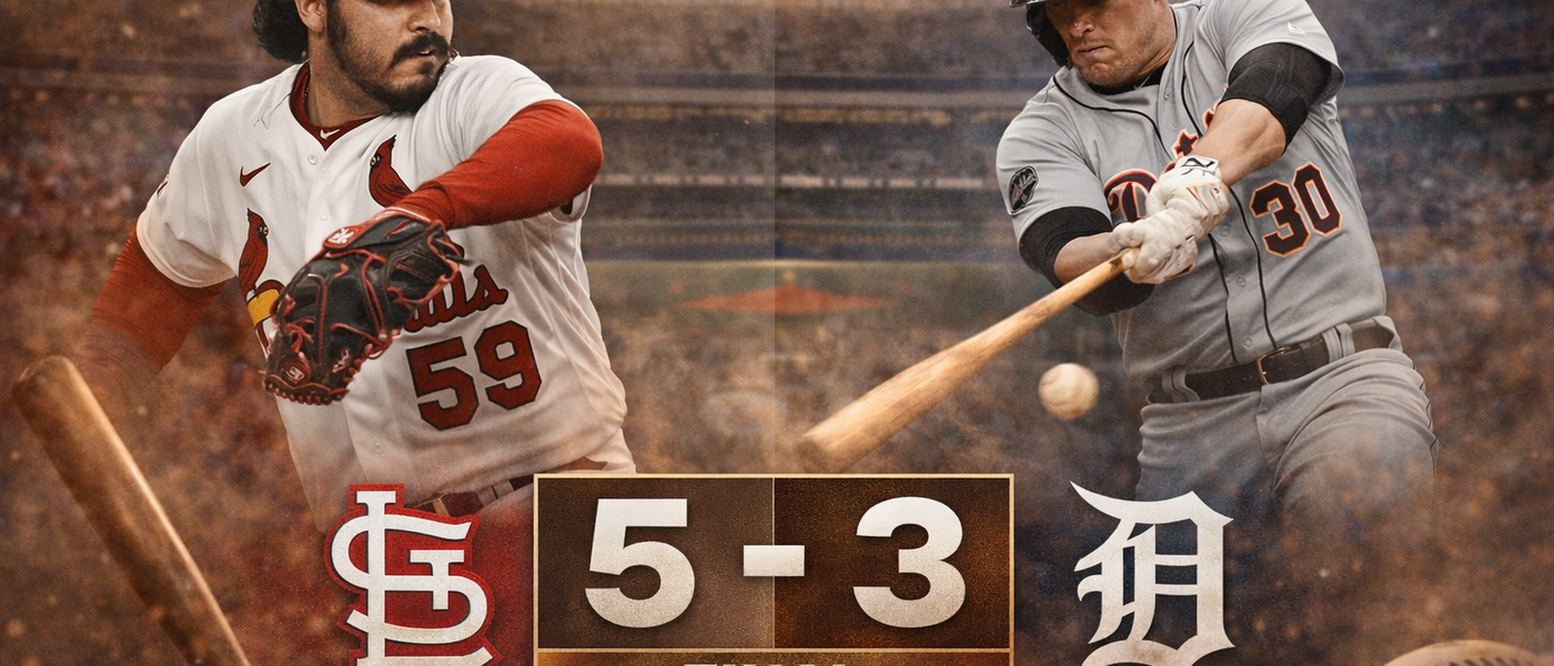 Cardinals vencen 5-3 a Tigers en Detroit: bullpen decisivo y poder de Carpenter marcan el juego