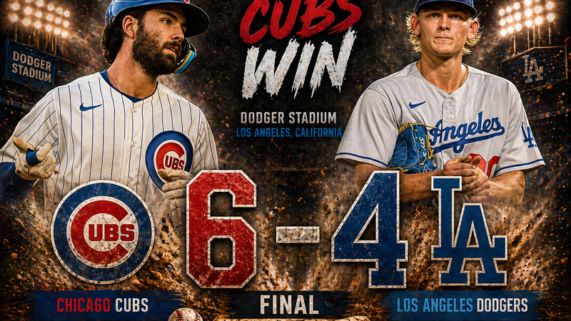 Cubs remontan y vencen 6-4 a Dodgers en Los Ángeles: Swanson decide en Dodger Stadium