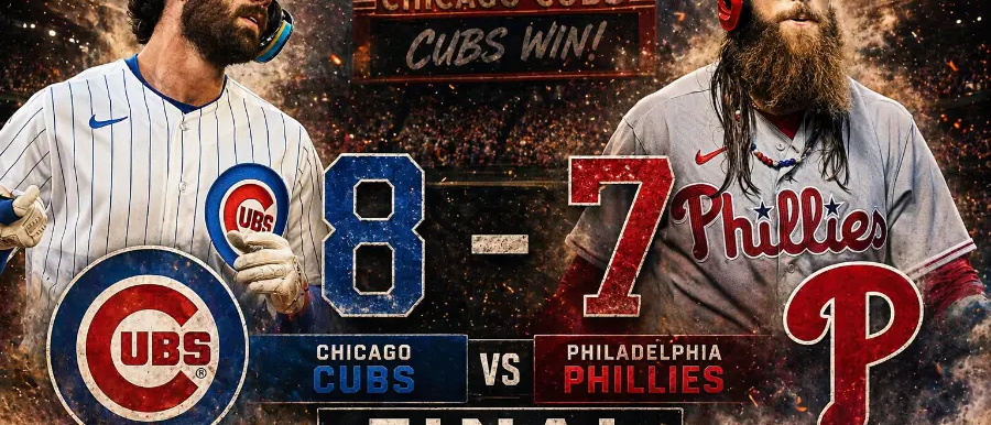 Cubs vencen 8-7 a Phillies en 10 innings: Swanson decide y Suzuki lidera en Wrigley Field