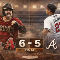 Diamondbacks vencen 6-5 a Braves en extra innings: Marte decide en duelo marcado por Baldwin y Mateo