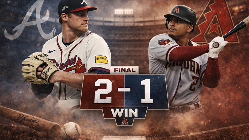 Diamondbacks derrotan 2-1 a Braves en duelo de pitcheo en Phoenix