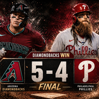 Diamondbacks remontan ante Phillies: Victoria épica 5-4 en Philadelphia