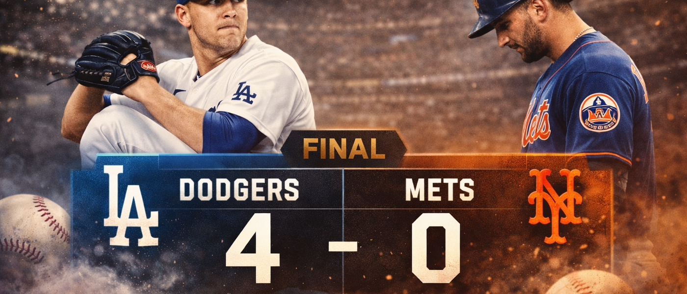 Dodgers blanquean 4-0 a Mets con dominio total de Wrobleski en Los Ángeles