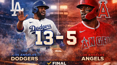 Dodgers aplastan 13-5 a Angels con inning histórico de 10 carreras
