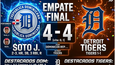 República Dominicana y Detroit Tigers empatan 4-4 en un vibrante duelo en el Quisqueya