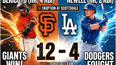 San Francisco Giants aplastan 12-4 a los Dodgers: Resumen y festival de HR en Arizona.