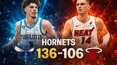 Hornets arrollan al Heat 136-106 con noche histórica de LaMelo Ball
