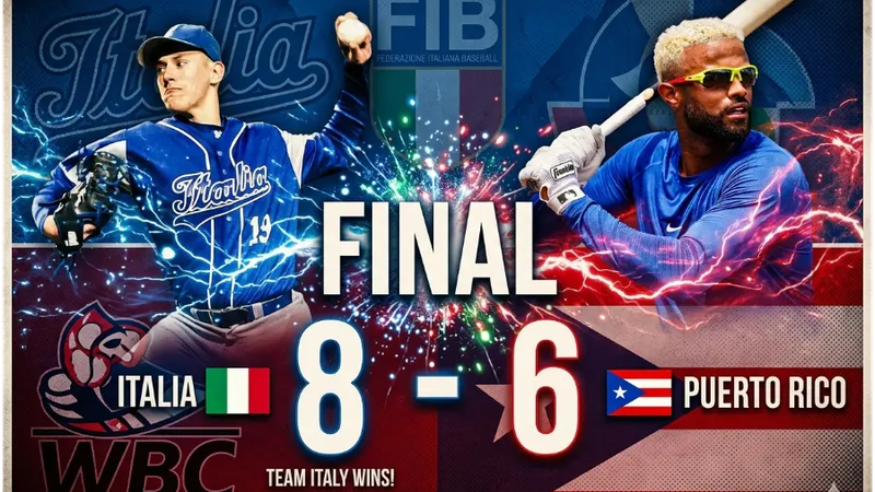 Italia derrota 8-6 a Puerto Rico en Daikin Park y avanza en el Clásico Mundial