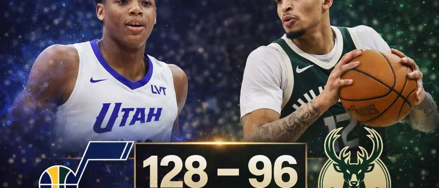 Jazz vencen 128-96 a Bucks con exhibición dominante en Utah