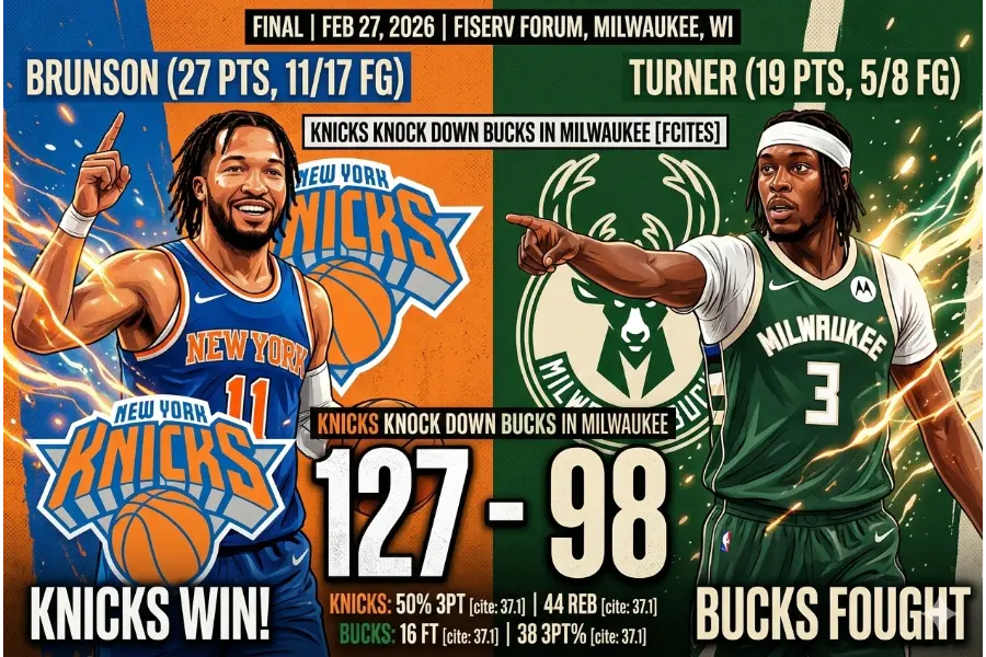 Knicks vs Bucks 27-2-26