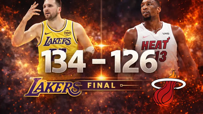 Lakers vencen 134-126 a Heat con 60 puntos de Luka Doncic en Miami