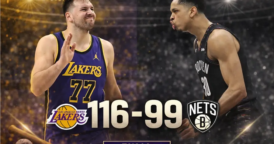 Lakers derrotan 116-99 a Nets con una exhibici&oacute;n de Luka Doncic en Los