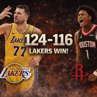 Lakers vencen 124-116 a Rockets con triple-doble de Luka Doncic