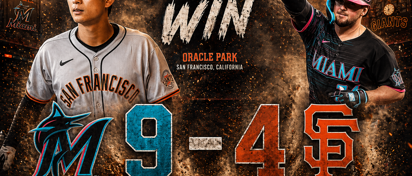 Marlins derrotan 9-4 a Giants en San Francisco: Hicks lidera ofensiva explosiva