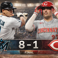 Marlins vencen 8-1 a Reds en Miami: dominio total y explosión ofensiva