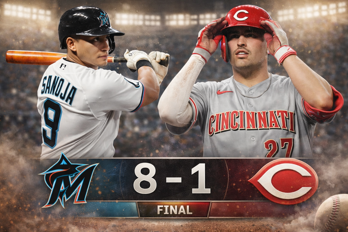 Marlins dominate Reds in dramatic win