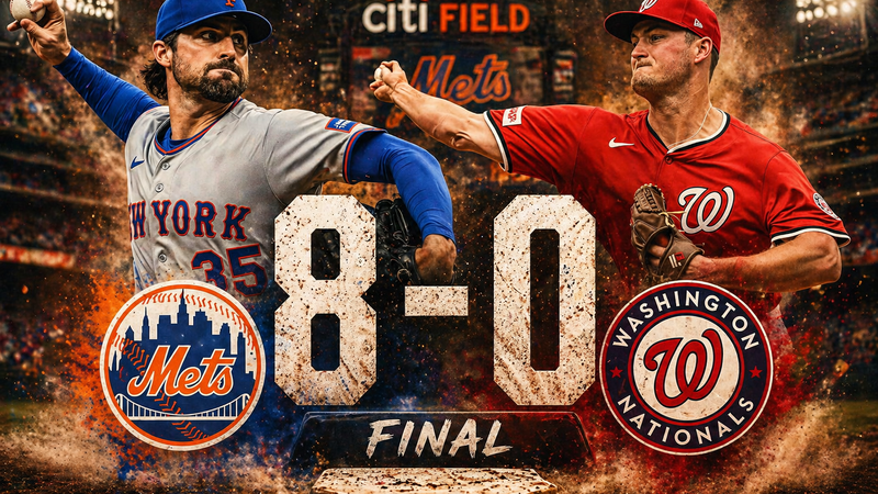 Mets aplastan 8-0 a Nationals en Citi Field con dominio total de Holmes