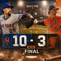 Mets aplastan 10-3 a Giants con exhibición ofensiva en Oracle Park