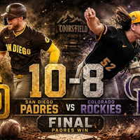 Padres vencen 10-8 a Rockies en Coors Field: rally explosivo y noche estelar de Moniak