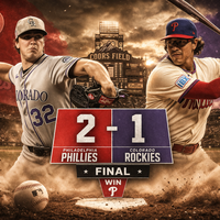 Phillies derrotan 2-1 a Rockies con dominio de pitcheo en Denver
