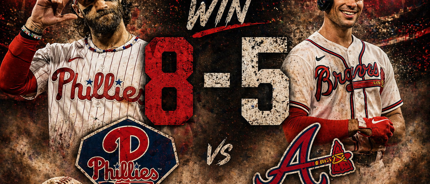 Phillies vencen 8-5 a Braves en extra innings con actuación estelar de Bryce Harper