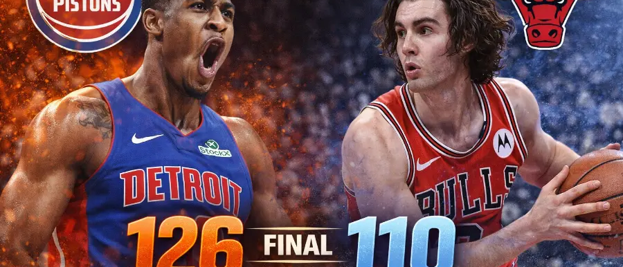 Pistons dominan a Bulls en Chicago con exhibición ofensiva