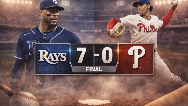 Rays blanquean 7-0 a Phillies con dominio total en Clearwater