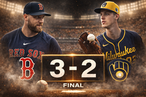 Red Sox triumphs over Brewers 3-2