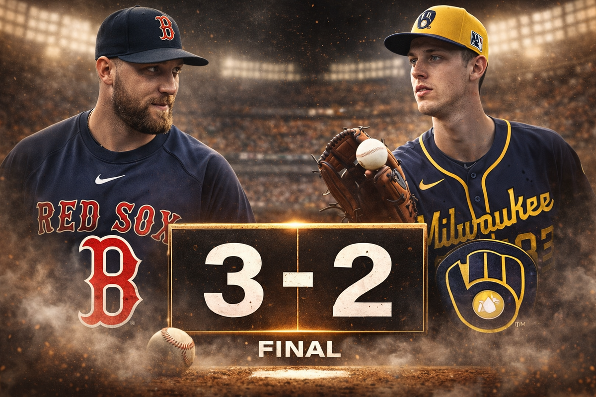 Red Sox triumphs over Brewers 3-2