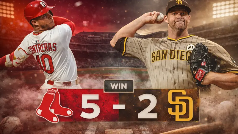 Red Sox vencen 5-2 a Padres en Fenway Park con jonrones de Wilson Contreras y Marcelo Mayer