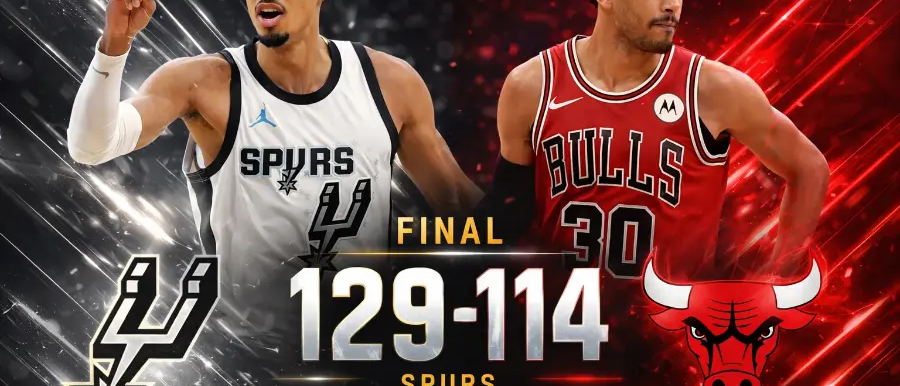 Spurs imponen su ley: Wembanyama lidera victoria 129-114 ante Bulls
