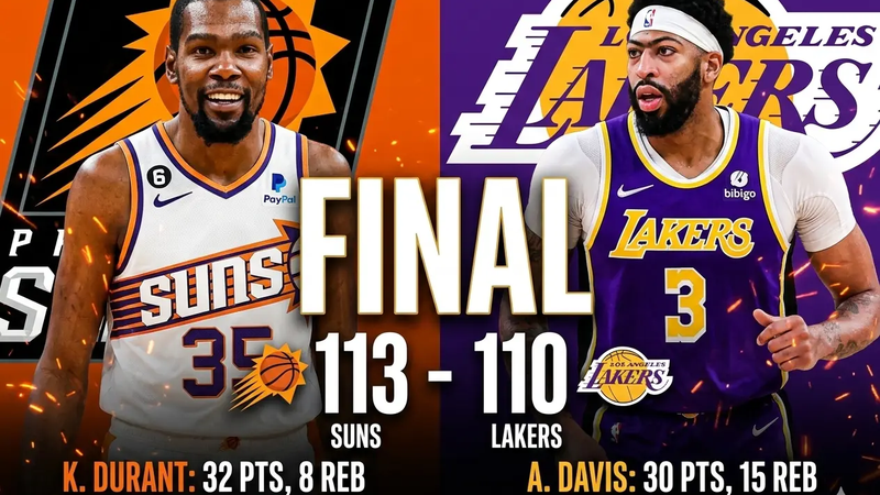 Phoenix Suns resisten y derrotan a Los Angeles Lakers