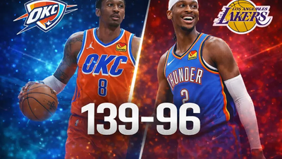 Oklahoma City Thunder aplasta a Lakers 139-96: exhibición total en el Paycom Center