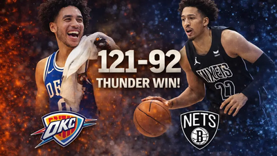 Thunder aplasta 121-92 a Nets en Brooklyn y refuerza su candidatura