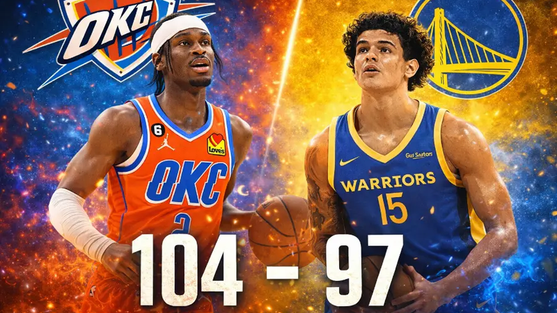 Thunder derrotan a Warriors 104-97 y alcanzan su victoria 50 de la temporada