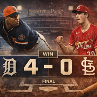 Tigers blanquean 4-0 a Cardinals con dominio total en Comerica Park