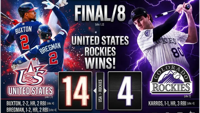 Estados Unidos arrolla a los Rockies 14-4 en festival de cuadrangulares en Scottsdale