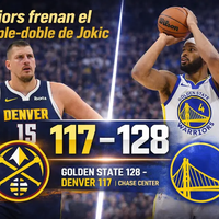 Warriors frenan a Jokic con lluvia de triples y vencen a Denver