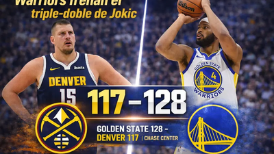 Warriors frenan a Jokic con lluvia de triples y vencen a Denver