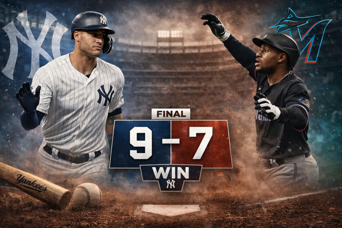 Yankees edge Marlins 9-7 victory
