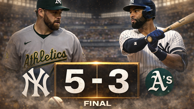 Yankees derrotan 5-3 a Athletics en Yankee Stadium