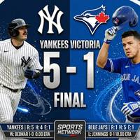 Yankees imponen su ley en Tampa: Victoria 5-1 sobre los Blue Jays